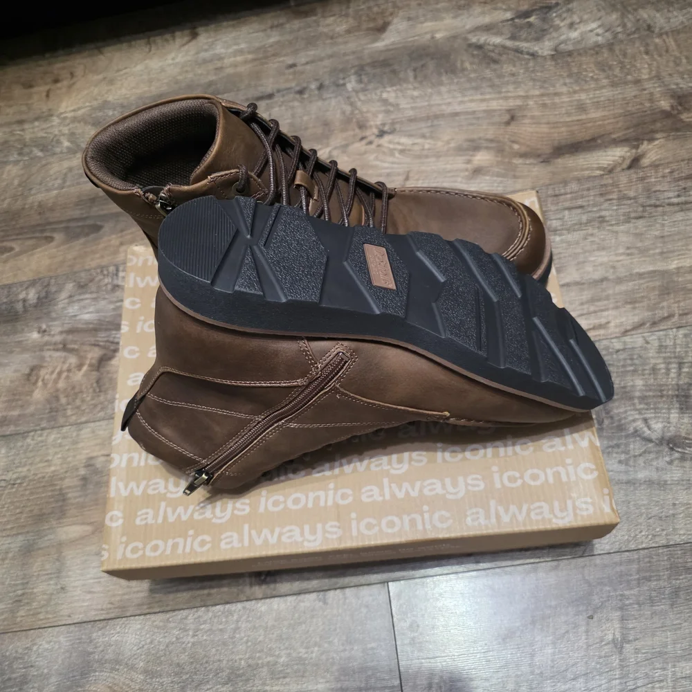 Dr Scholls Brown Leather Boots Men Size 11